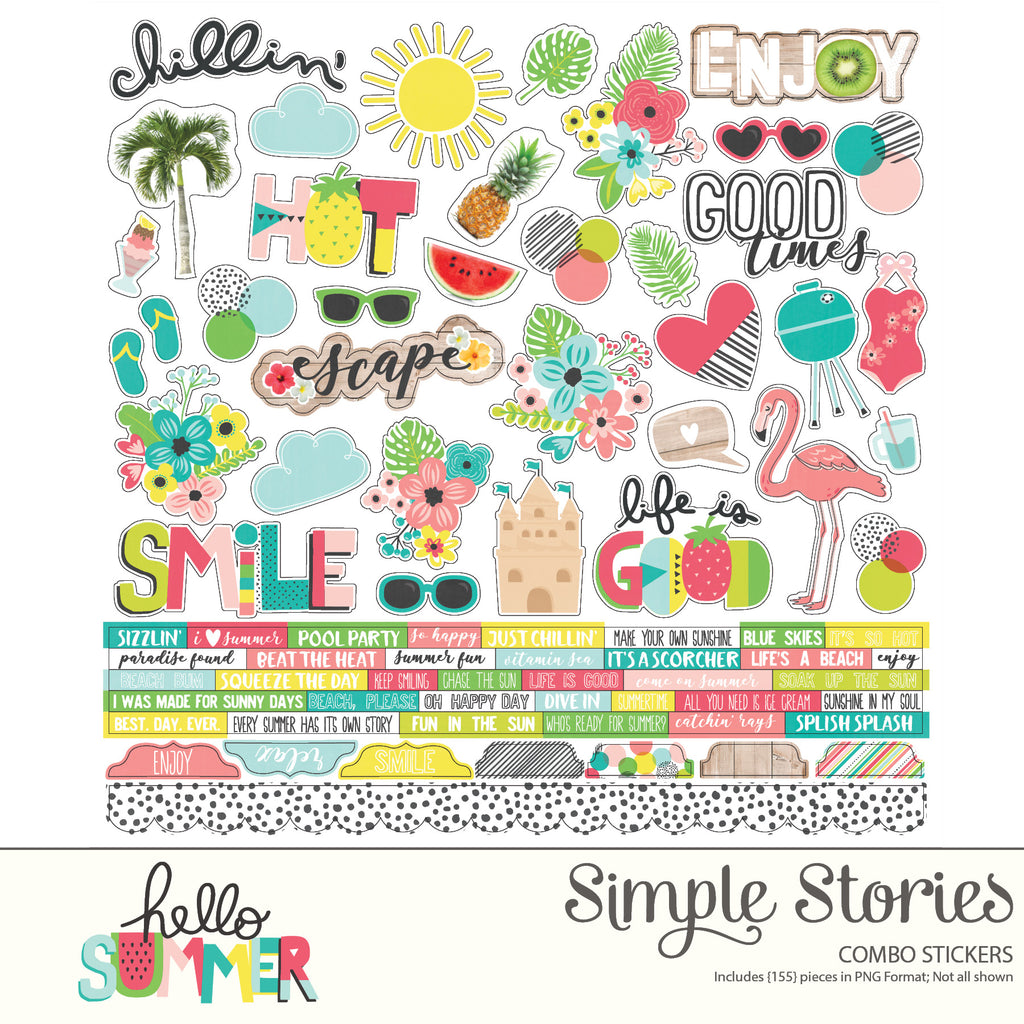 Hello Summer Digital Stickers