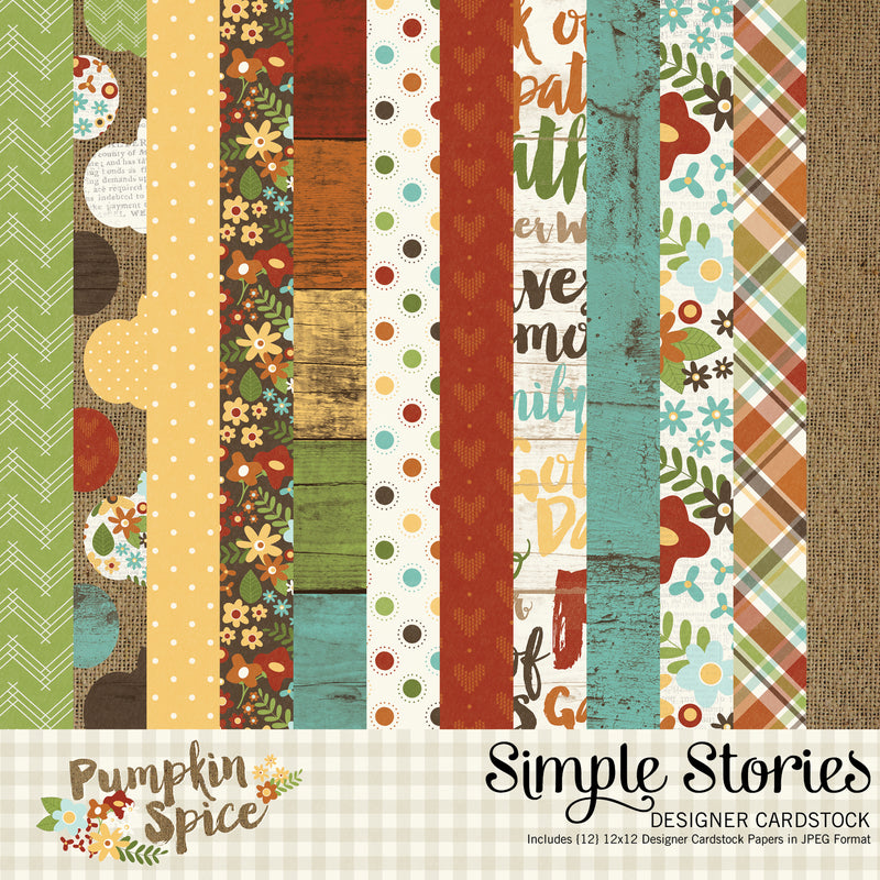 Pumpkin Spice Digital Designer Cardstock