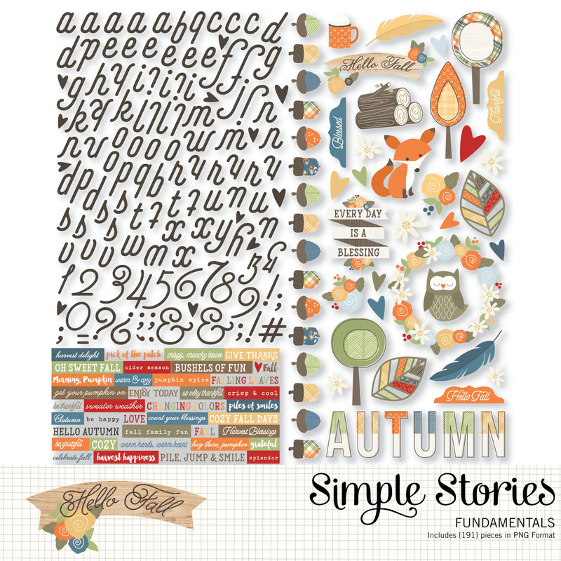 Hello Fall Digital Stickers