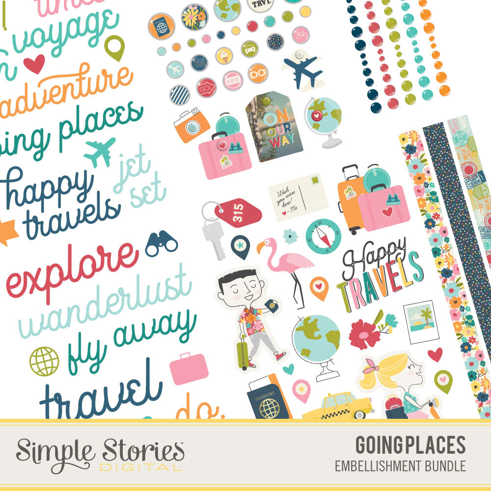 Going Places Digital Embellishment Bundle