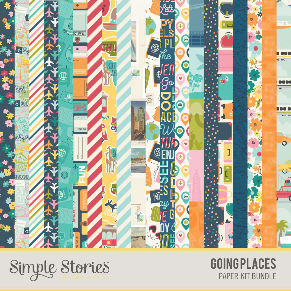 Going Places Digital Paper Kit