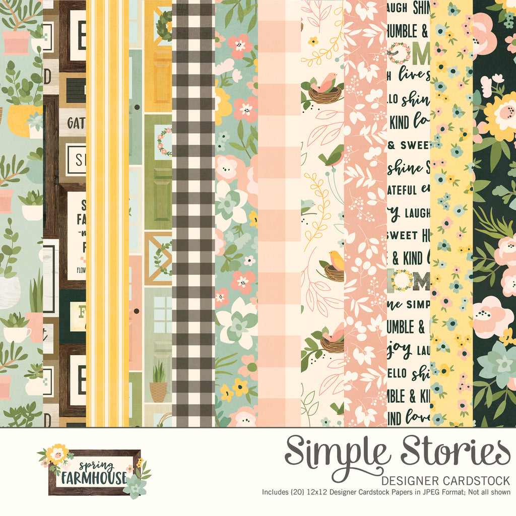 Spring Farmhouse Digital Designer Cardstock