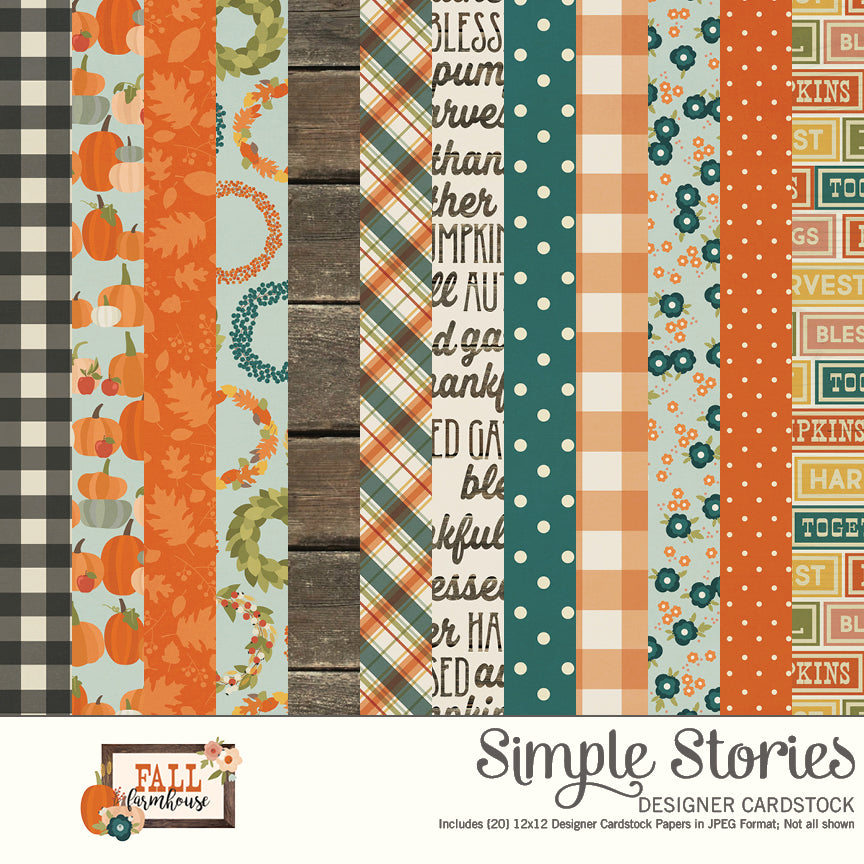 Fall Farmhouse Digital Designer Cardstock