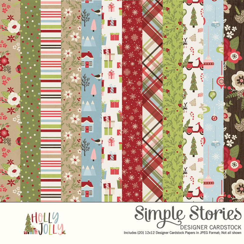 Holly Jolly Digital Designer Cardstock