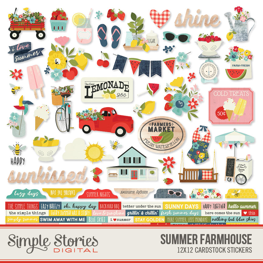 Summer Farmhouse Digital Stickers